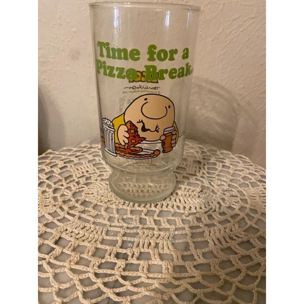 Vintage 1979 Ziggy Pizza Inn Promo Glass Cup – Time for a Pizza Break